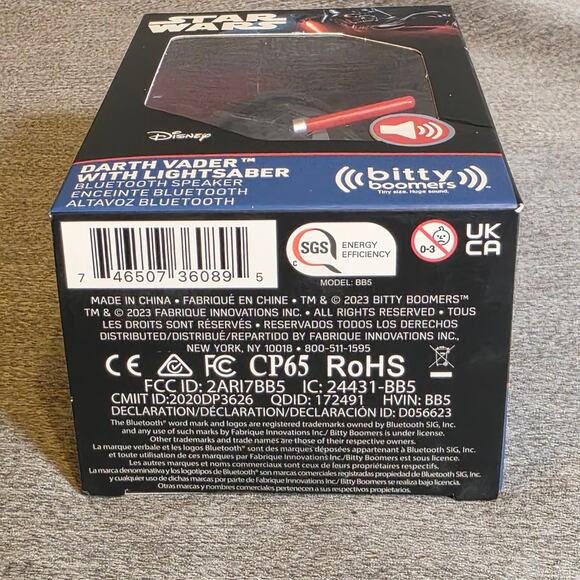 Star Wars Darth Vader Bitty Bommers Portable Wireless Bluetooth Speaker SEALED - Picture 3 of 3